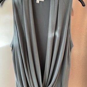 Gray Sleeveless Draped Top